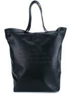 Ann Demeulemeester Large Embossed Quote Shopper - Black
