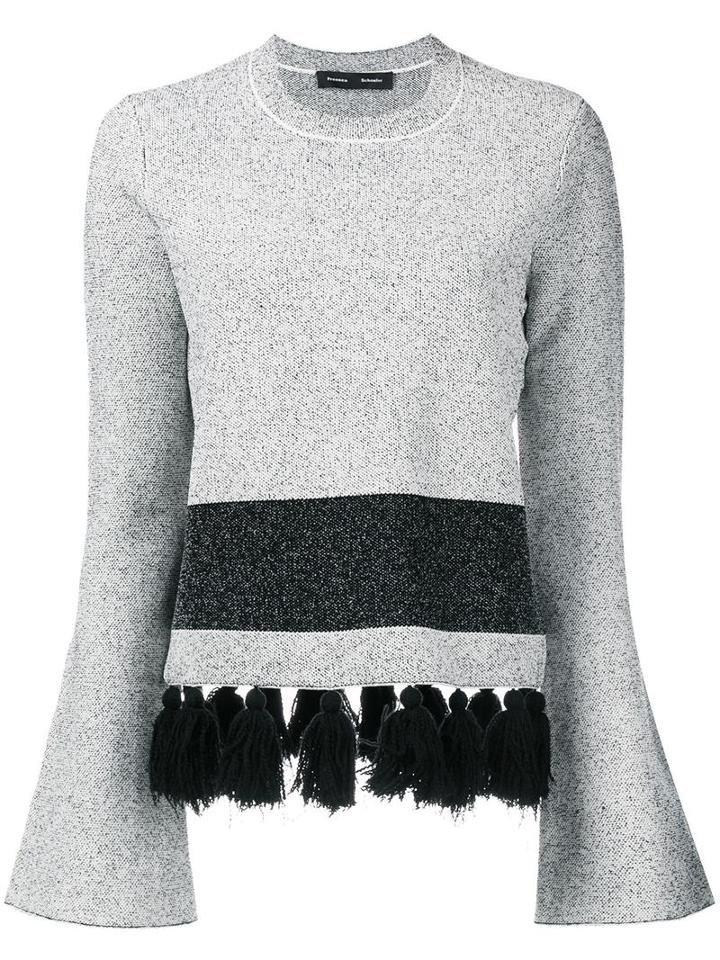 Proenza Schouler - Tassel Detail Jumper - Women - Cotton/nylon/polyester/viscose - M, White, Cotton/nylon/polyester/viscose
