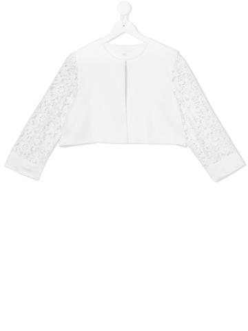 Loredana Teen Lace Sleeve Bolero Jacket - White