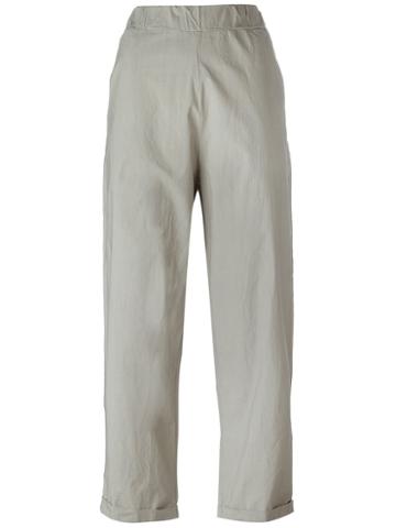 Labo Art - Flared Crop Trousers - Women - Cotton - 2, Grey, Cotton
