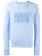 Ami Alexandre Mattiussi Terycloth Ami Logo Sweatshirt, Men's, Size: Small, Blue, Cotton