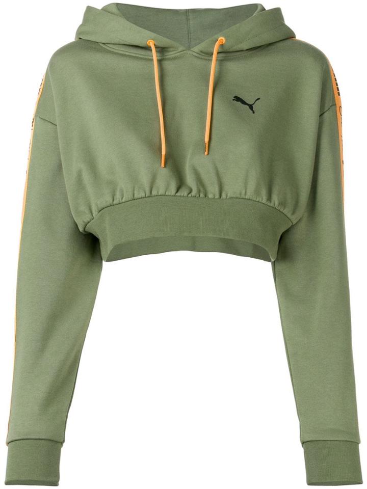 Puma Cropped Hoodie - Green