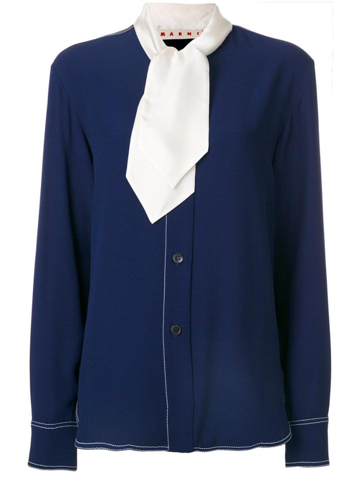 Marni Blouse With Scarf Feature - Blue
