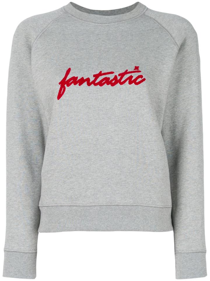 Alexa Chung Fantastic Slogan Sweatshirt - Grey