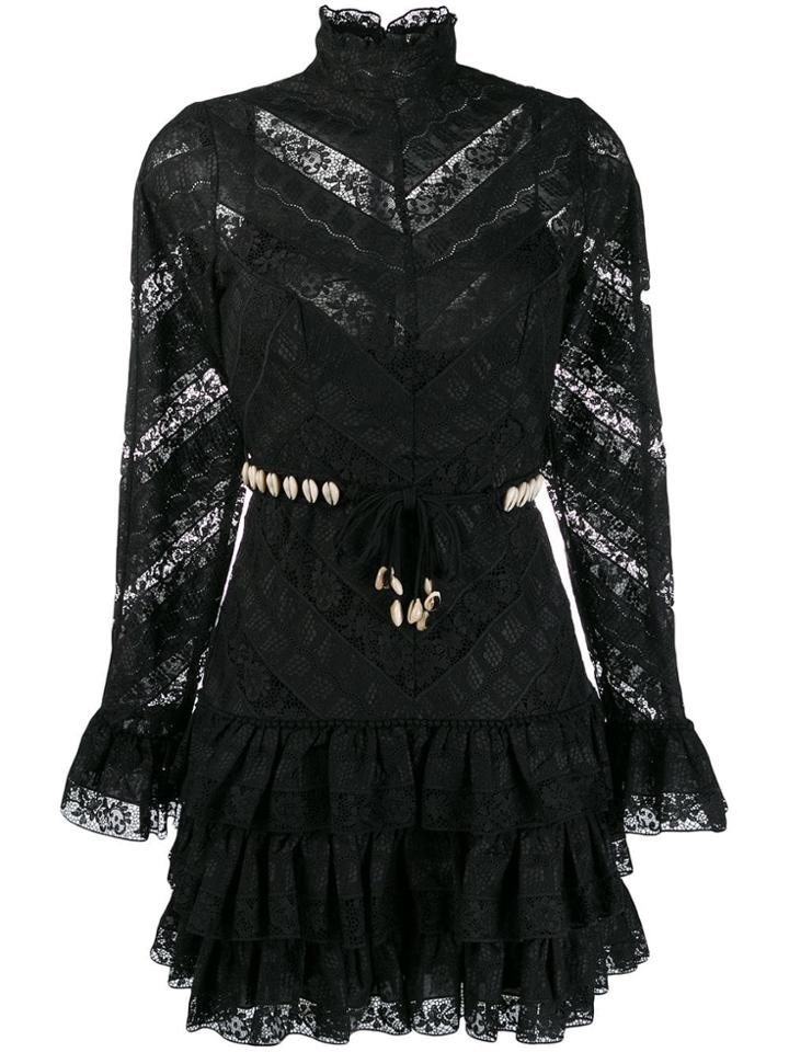 Zimmermann Ruffled Lace Mini Dress - Black