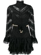 Zimmermann Ruffled Lace Mini Dress - Black