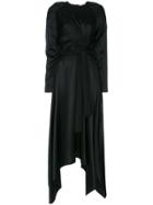Matériel Hole Asymmetric Silk Dress - Black