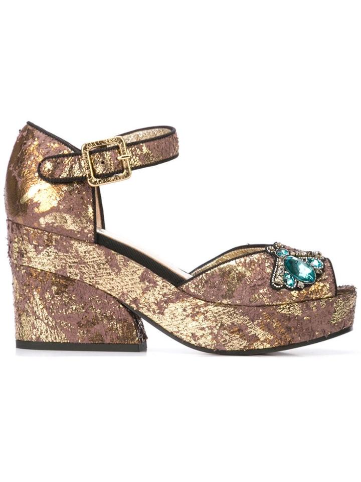 Figue Ary Heeled Sandals - Metallic