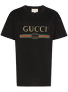 Gucci Fake Logo Printed T-shirt - Black