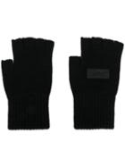 Reebok X Victoria Beckham Fingerless Logo Patch Gloves - Black