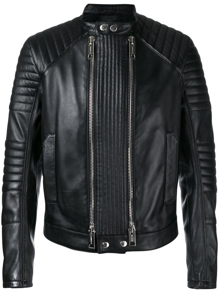 Double Zip Jacket - Men - Leather/viscose - 54, Black, Leather/viscose, Les Hommes