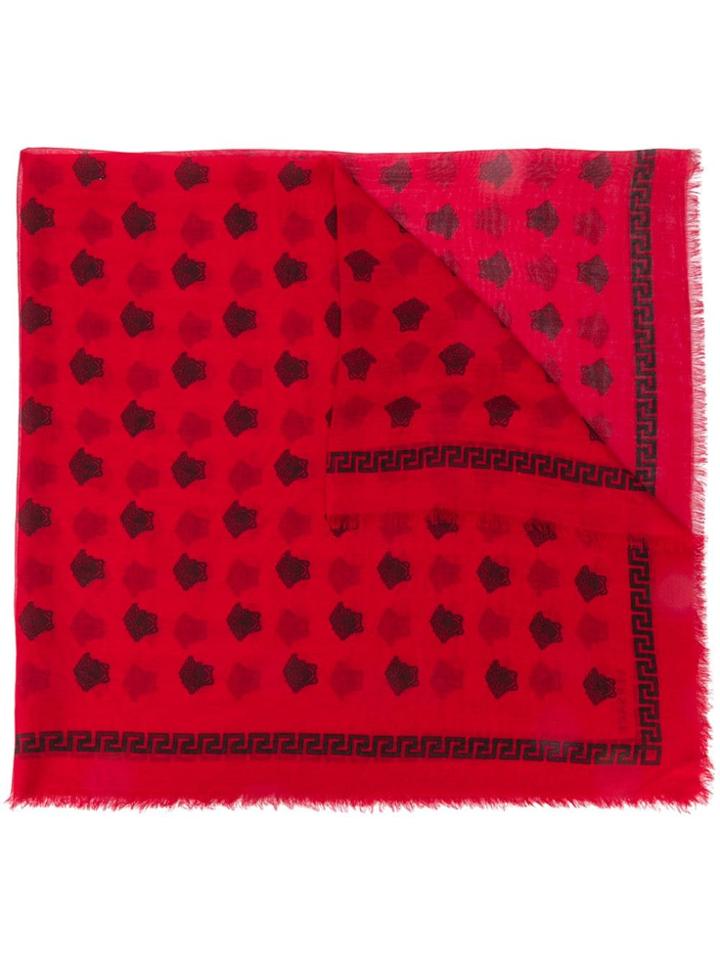 Versace Medusa Pattern Scarf - Red