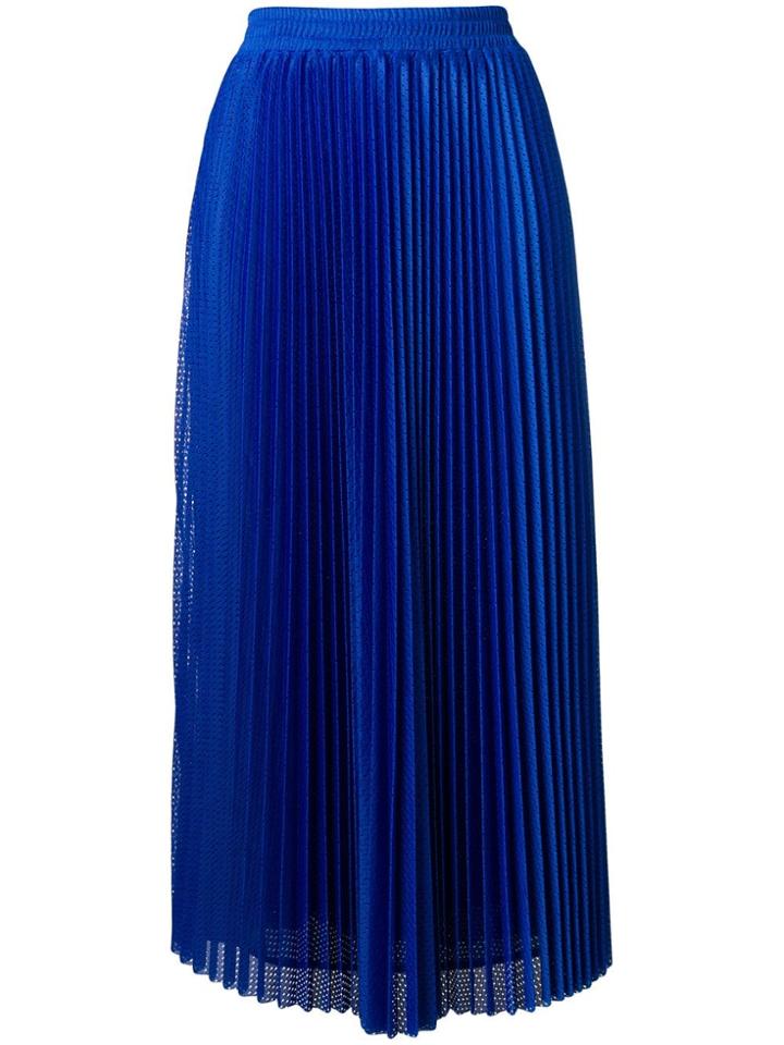 Red Valentino Red Valentino Perforated Pleated Midi Skirt - Blue