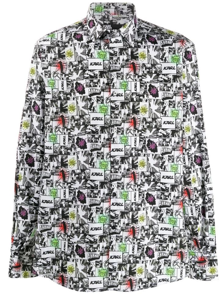 Karl Lagerfeld Comic Book Print Shirt - Black