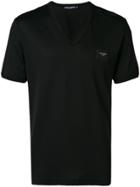 Dolce & Gabbana Logo Plaque V-neck T-shirt - Black