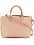 Jil Sander Logo Embossed Tote, Women's, Pink/purple, Leather