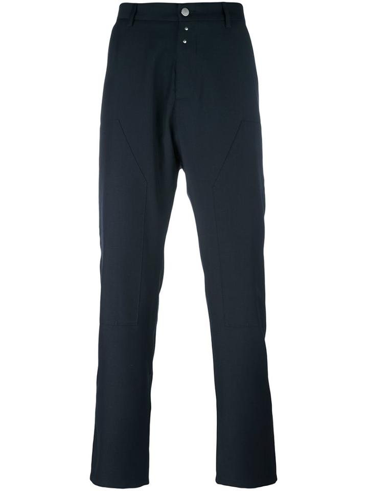 Oamc Straight Trousers, Men's, Size: 33, Blue, Cotton/polyester/cupro/virgin Wool