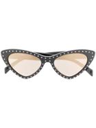 Moschino Eyewear Crystal Embellished Sunglasses - Black