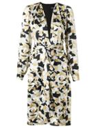 Andrea Marques V-neck Printed Dress, Women's, Size: 36, Black, Silk