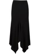 T By Alexander Wang - Ribbed Handkerchief Skirt - Women - Merino - S, Black, Merino