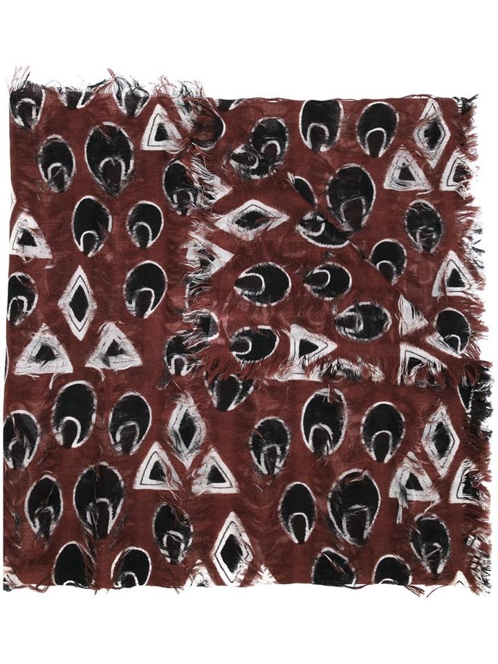 Chloé Printed Frayed Scarf