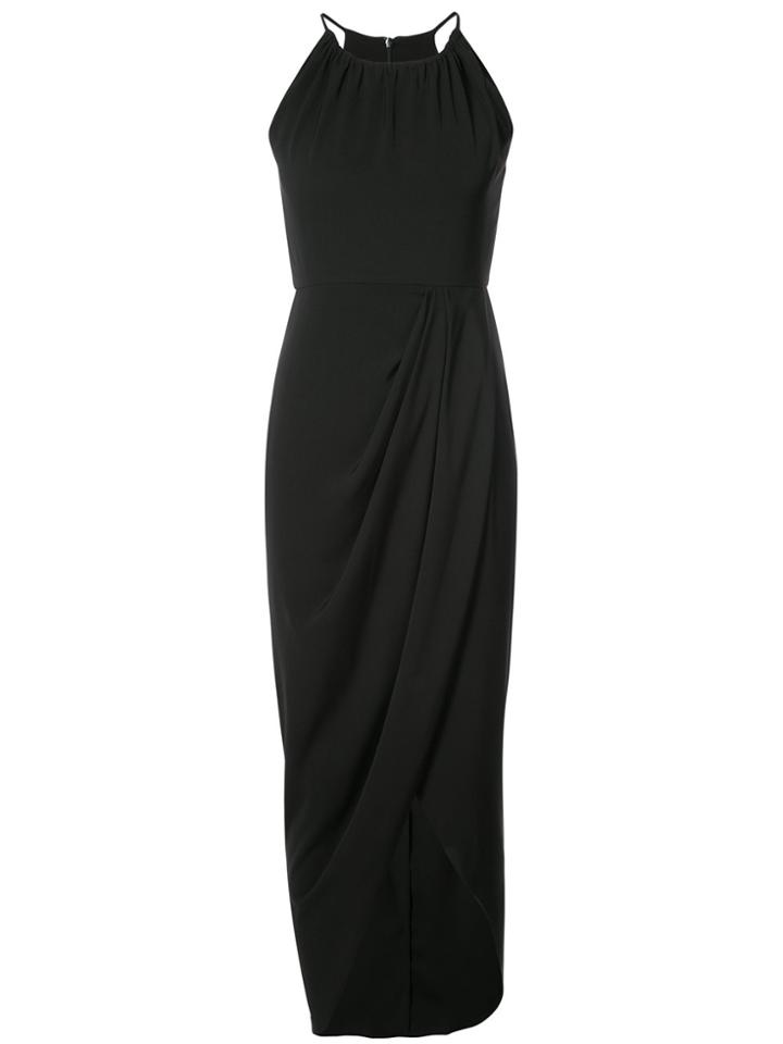 Shona Joy Draped Wrap-effect Dress - Black