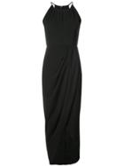 Shona Joy Draped Wrap-effect Dress - Black