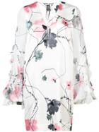 Thomas Wylde Orchid Print Mini Dress - White
