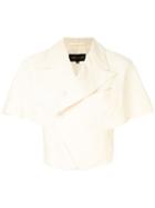 Comme Des Garçons Vintage Oversized Cropped Jacket - White