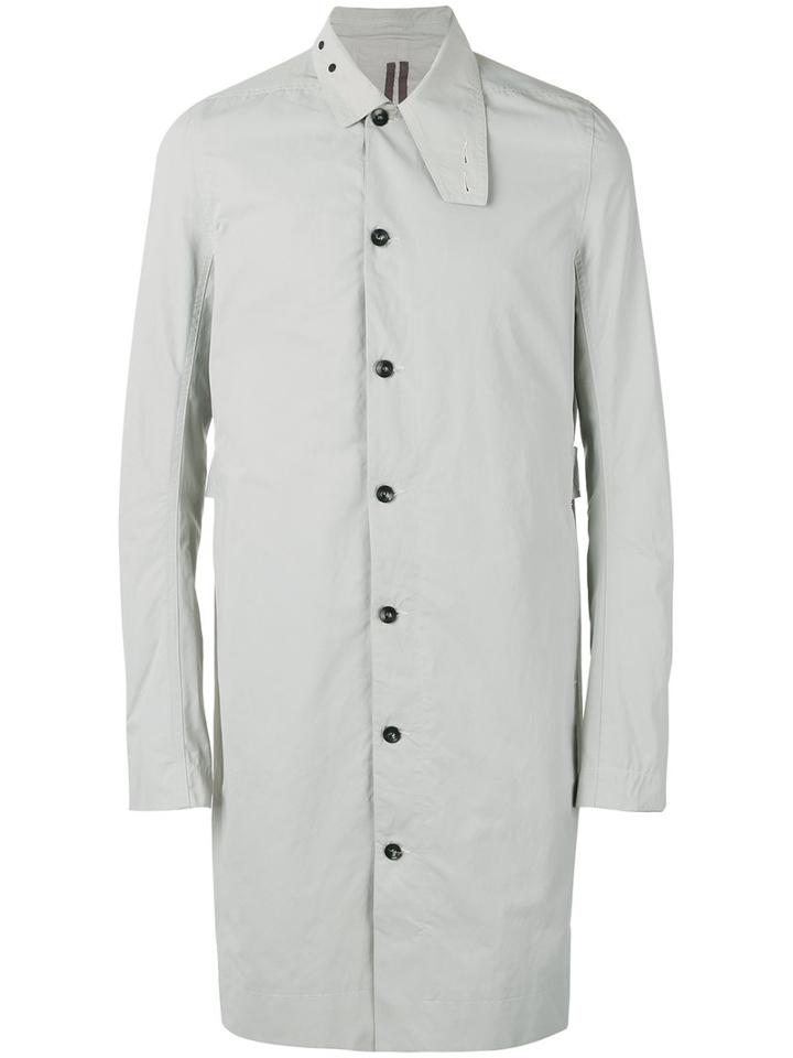 Rick Owens Drkshdw - Elongated Sleeves Midi Coat - Men - Cotton/polyamide - M, Nude/neutrals, Cotton/polyamide