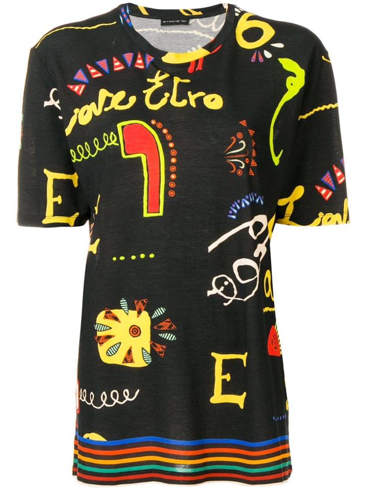 Etro Abstract Print T-shirt - Black