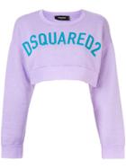Dsquared2 Cropped Logo Sweatshirt - Purple