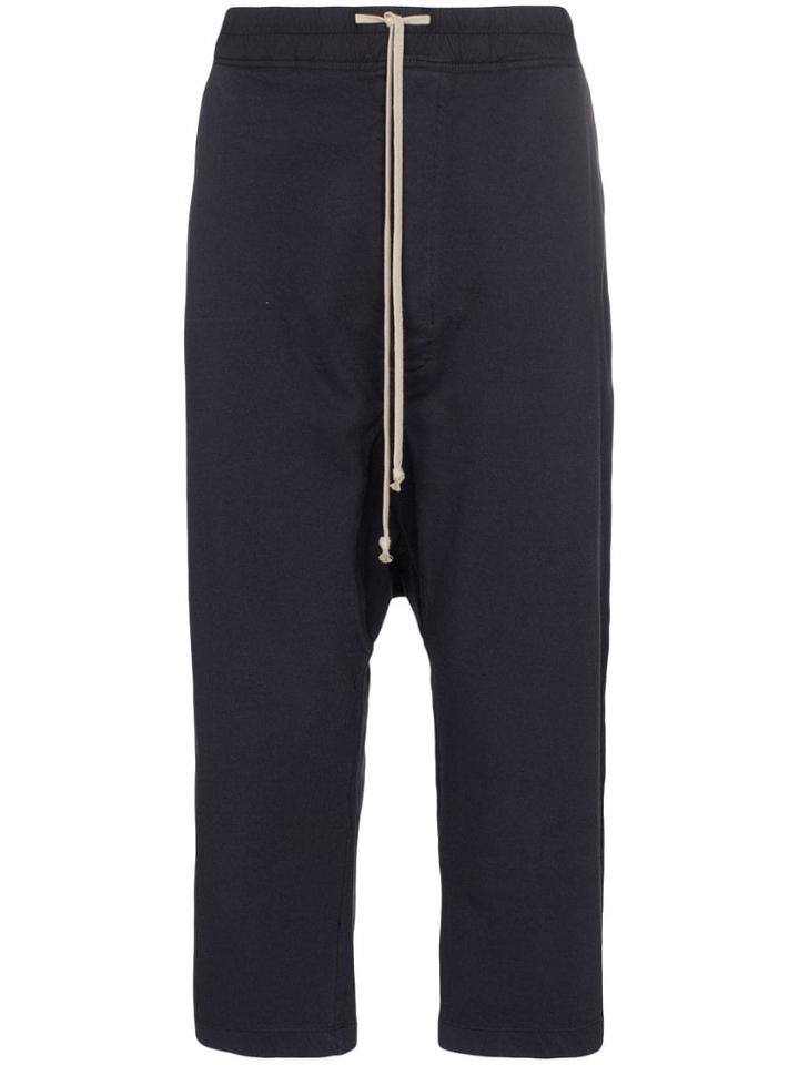 Rick Owens Drkshdw Cropped Sarrouel Trousers - Blue