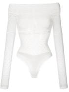 Faith Connexion Lace Off-the-shoulder Top, Women's, Size: Medium, White, Polyamide/polyester/polyurethane