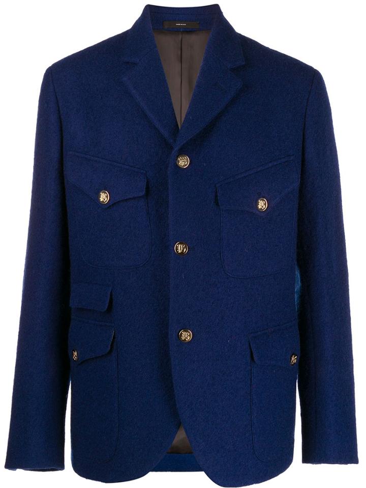 Paul Smith Wool Military Coat - Blue