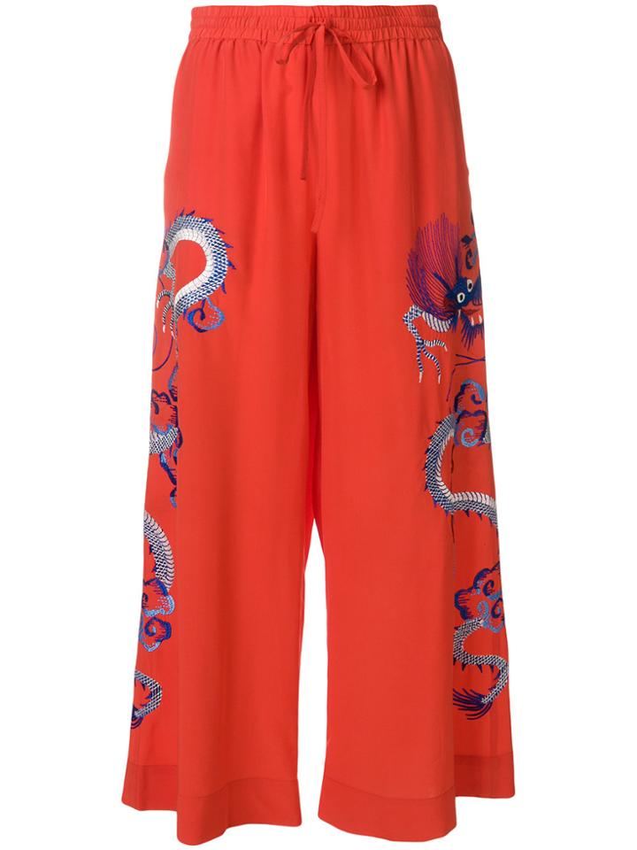 P.a.r.o.s.h. Embroidered Cropped Trousers