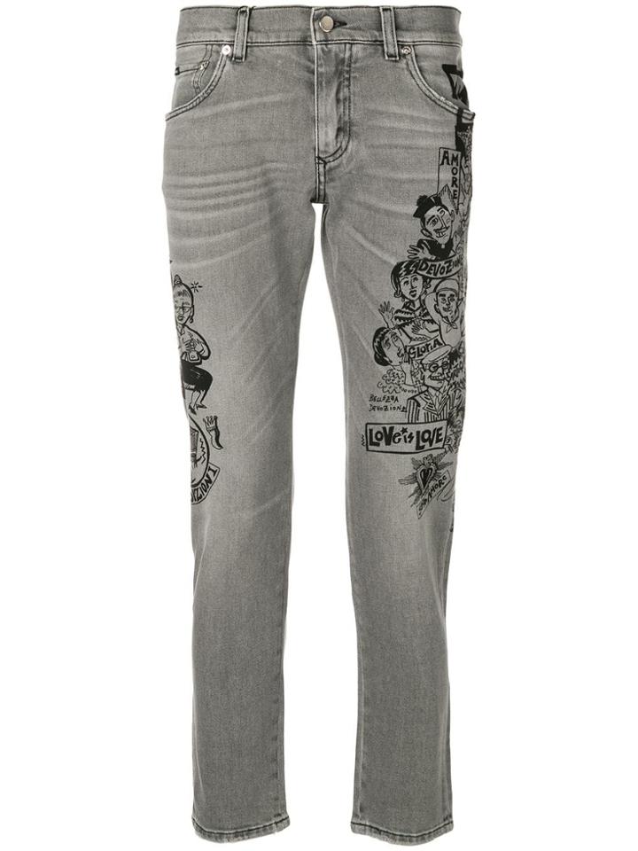 Dolce & Gabbana Love Motif Jeans - Grey