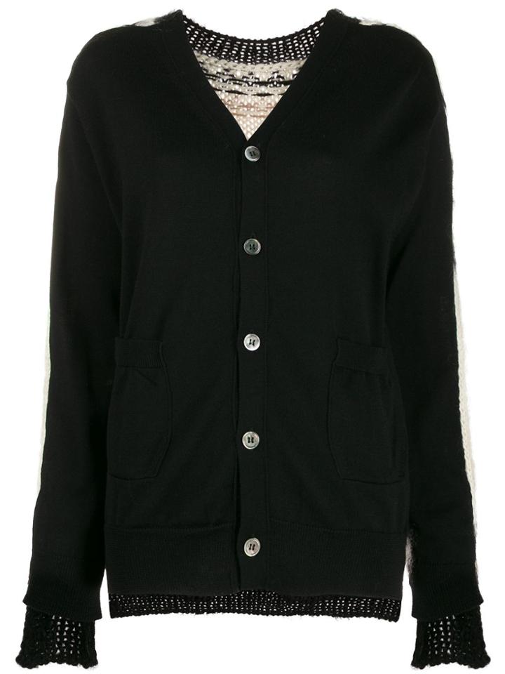 Junya Watanabe Fair Isle Pattern Cardigan - Black