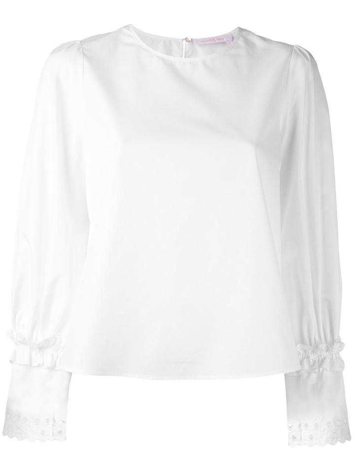 See By Chloé - Perforated Cuff Blouse - Women - Cotton - 38, White, Cotton
