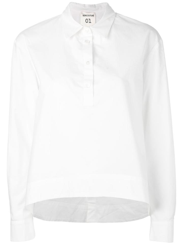 Semicouture Curved Hem Shirt - White