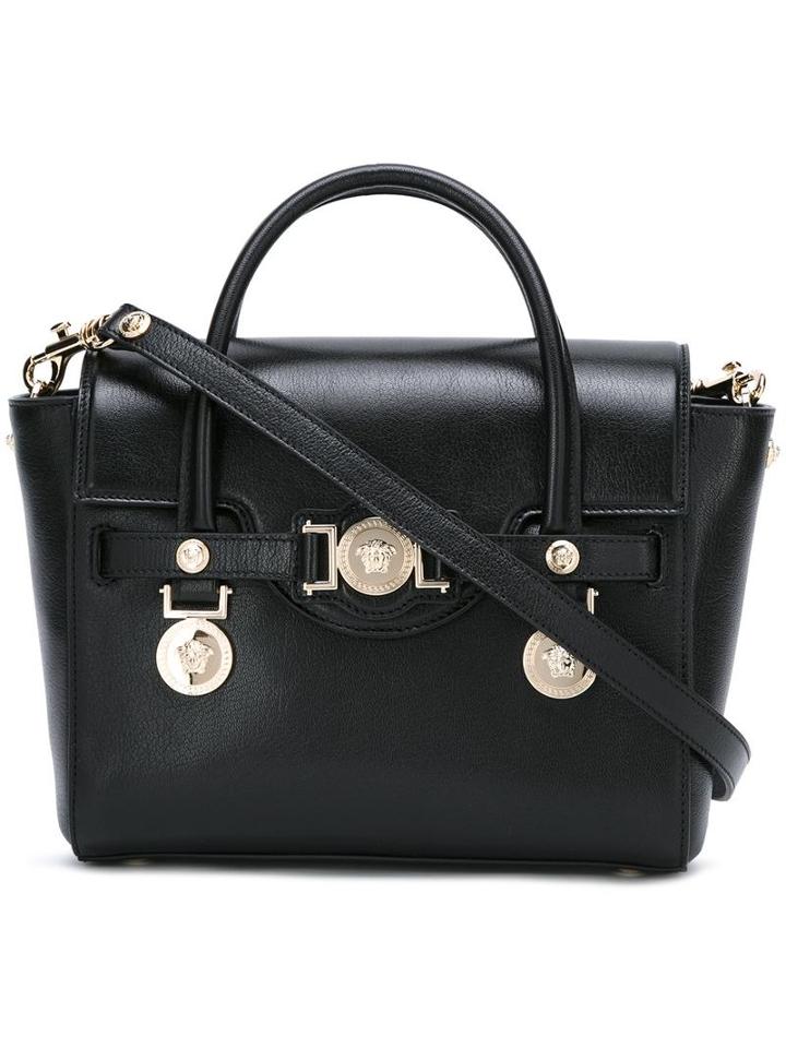 Versace Medium 'signature' Crossbody Bag, Women's, Black, Goat Skin