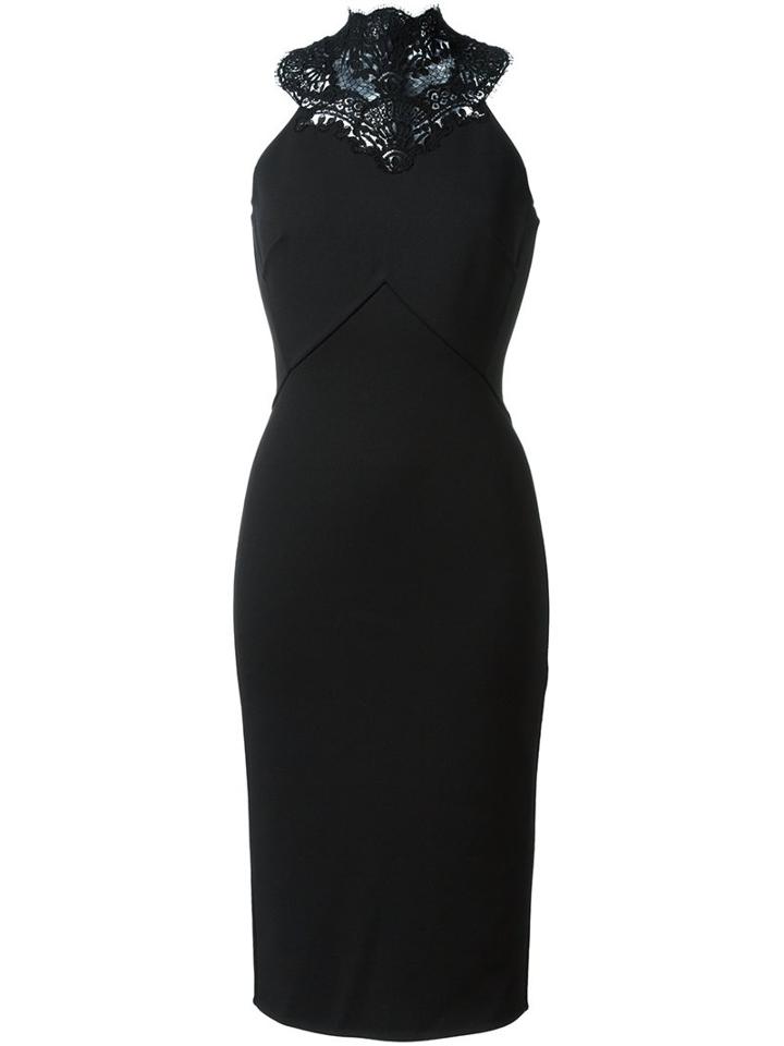Ermanno Scervino Lace Roll Neck Dress, Women's, Size: 40, Black, Polyester/spandex/elastane/polyamide/viscose