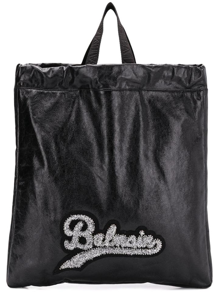 Balmain Embellished Logo Tote - Black
