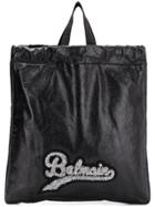 Balmain Embellished Logo Tote - Black