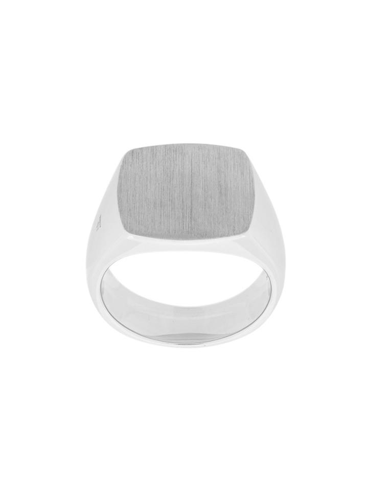 Tom Wood Cushion Signet Ring - Metallic