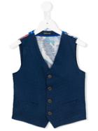Tagliatore Junior - Printed Waistcoat - Kids - Spandex/elastane/acetate/lyocell/viscose - 11 Yrs, Blue