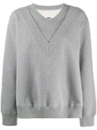 Mm6 Maison Margiela Panelled Overlay Sweatshirt - Grey