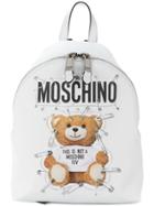 Moschino Teddy Logo Backpack - White