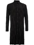 L'eclaireur Textured Checkered Long Shirt, Men's, Size: Small, Black, Linen/flax/virgin Wool