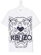Kenzo Kids Tiger Head Print T-shirt - White